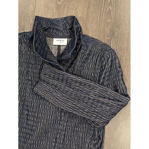 Akris Punto Womens Asymmetrical Zip Jacket Blue Pattern Style Size‎ 8 Baumwolle